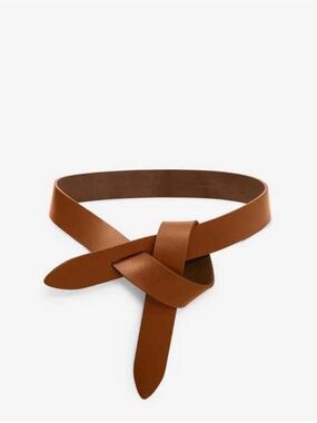 Isabel Marant Lecce Belt Size L Leather Cowhide Natural Brown Tie Up Belt